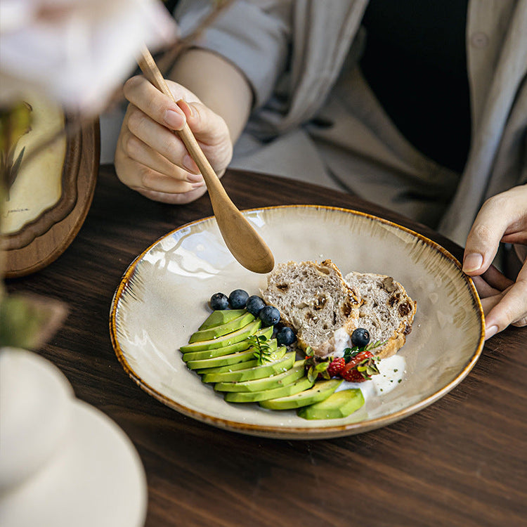 Vintage 2286 cm Irregular Ceramic Salad Plate