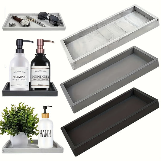 Elegant Silicone Vanity Tray for Organized Bathroom Decor