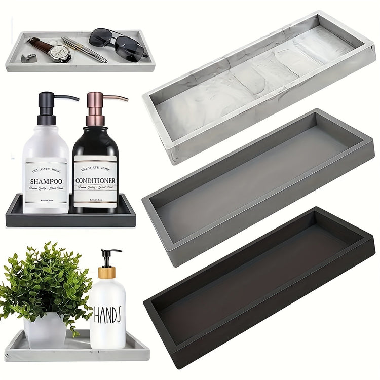 Elegant Silicone Vanity Tray for Organized Bathroom Decor