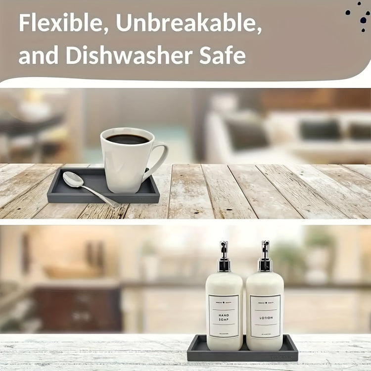 Elegant Silicone Vanity Tray for Organized Bathroom Decor