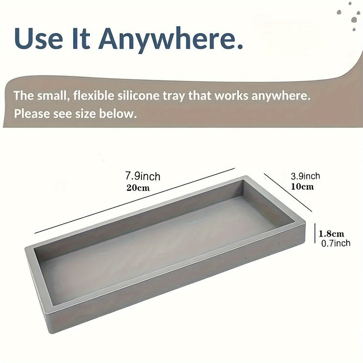 Elegant Silicone Vanity Tray for Organized Bathroom Decor