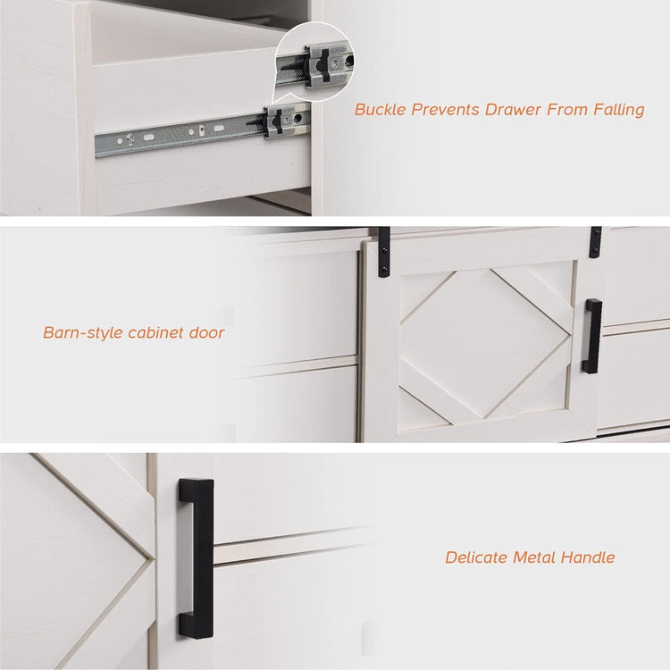 98.4" Wide TV Stand for Tvs up to 110",Faux Bark Finish Wood