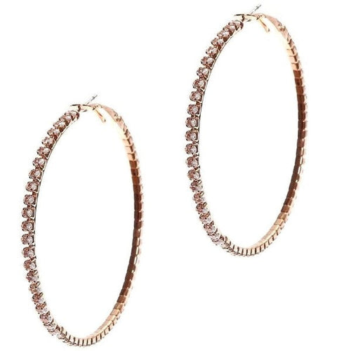 70mm Round Crown Halo CZ Hoop Earrings