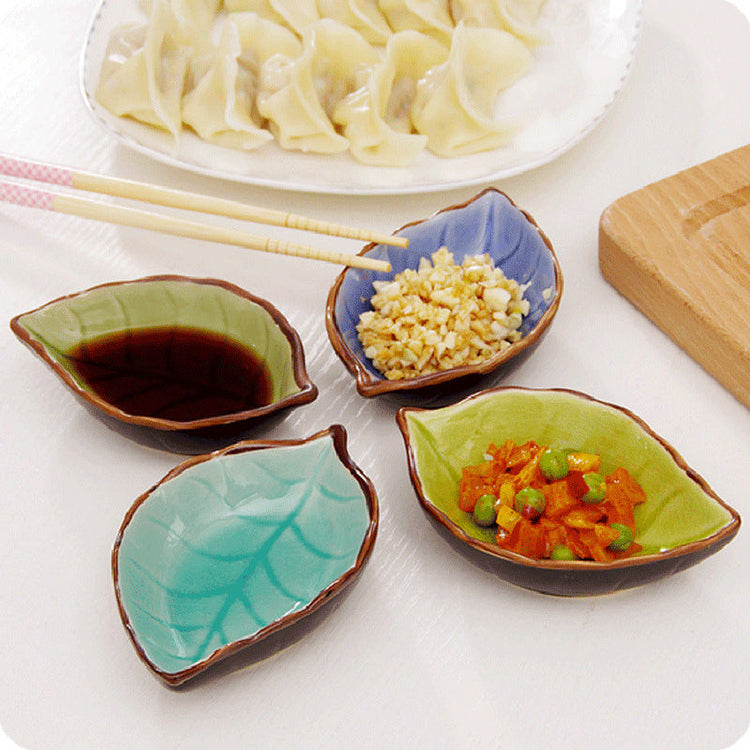 Creative leaf ceramic small dish kitchen tableware sauce vinegar sauce