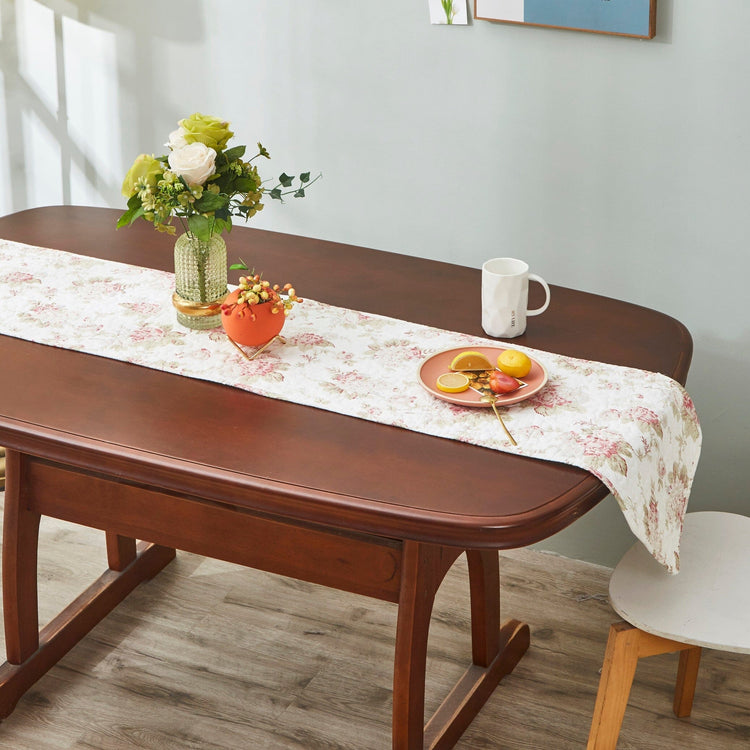 DaDa Bedding Hint of Mint Cottage Floral Roses Quilted Cotton Dining