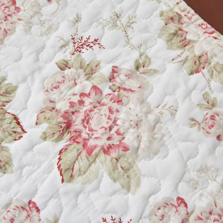 DaDa Bedding Hint of Mint Cottage Floral Roses Quilted Cotton Dining