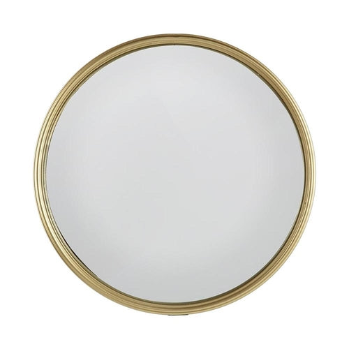10" Gold Round Iron Textured Framed Accent Mirror