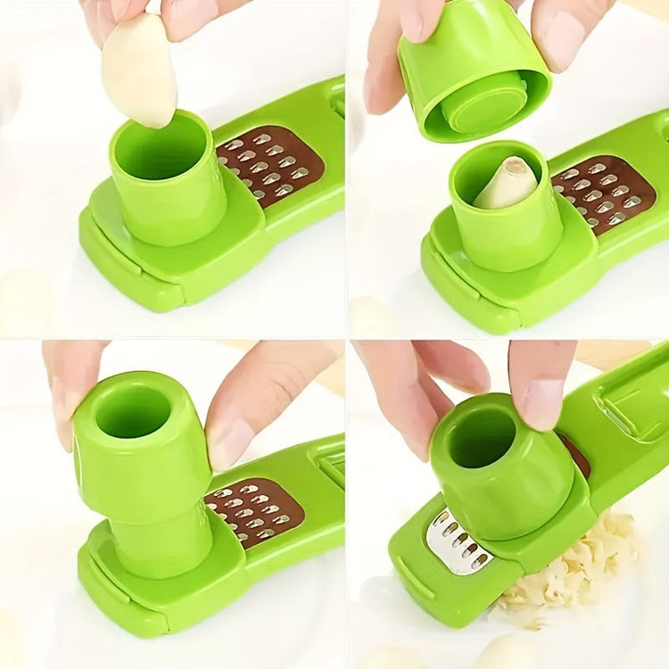 Compact MultiFunction Garlic Grinder Press Quick Durable Kitchen