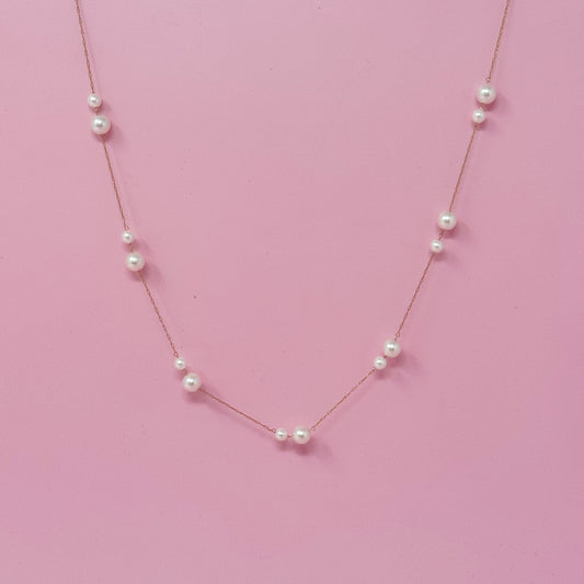 Lovely Lady Dainty Pearl Necklace