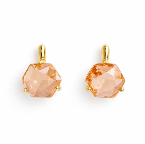 Gilded Prism Drop Earrings – Faceted Stones With A Sculpted Gold