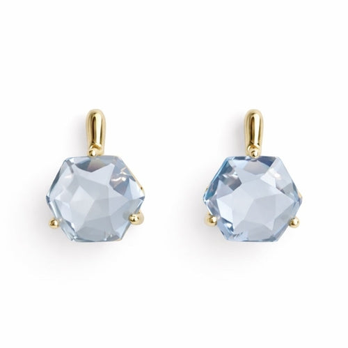Gilded Prism Drop Earrings – Faceted Stones With A Sculpted Gold