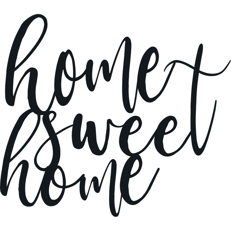 Home Sweet Home Cursive - Metal Wall Art