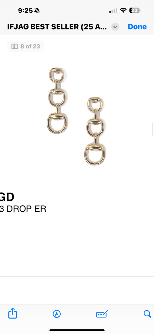 Equestrian Link Drop Earrings – Chic Horsebit-Inspired Design
