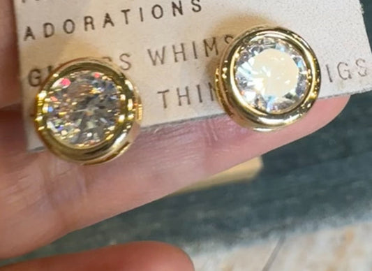 Bold And Brilliant Bezel Stud Earrings