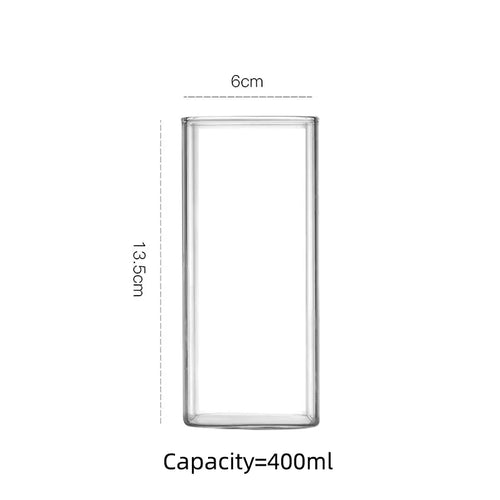 1PCS Creative Thin Highball Glasses Square Glass Transparent Cold
