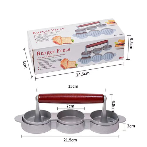 Burger Press Non-Stick Hamburger Patty Maker with Wax Paper Aluminum
