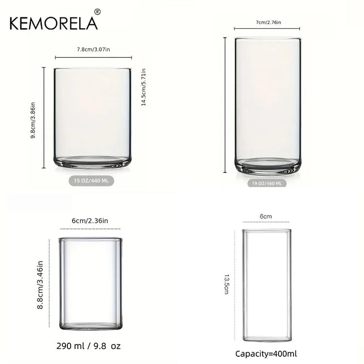 1PCS Creative Thin Highball Glasses Square Glass Transparent Cold