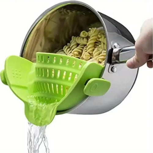1pc Adjustable Silicone Clip-On Strainer for Pots, Pans, and Bowls -