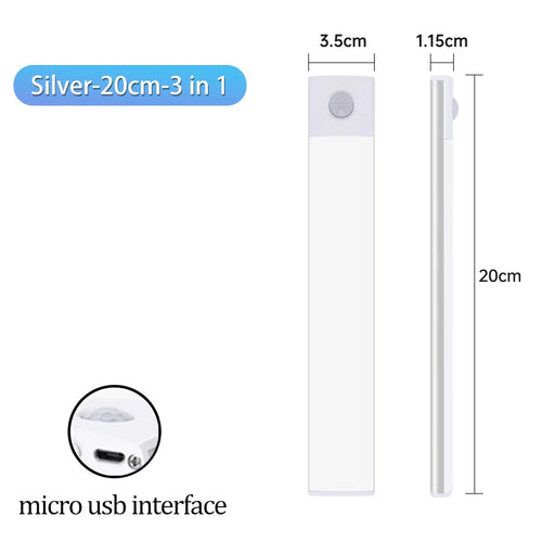 Cabinet Light USB Rechargeable Motion Sensor Led Three Colors In One