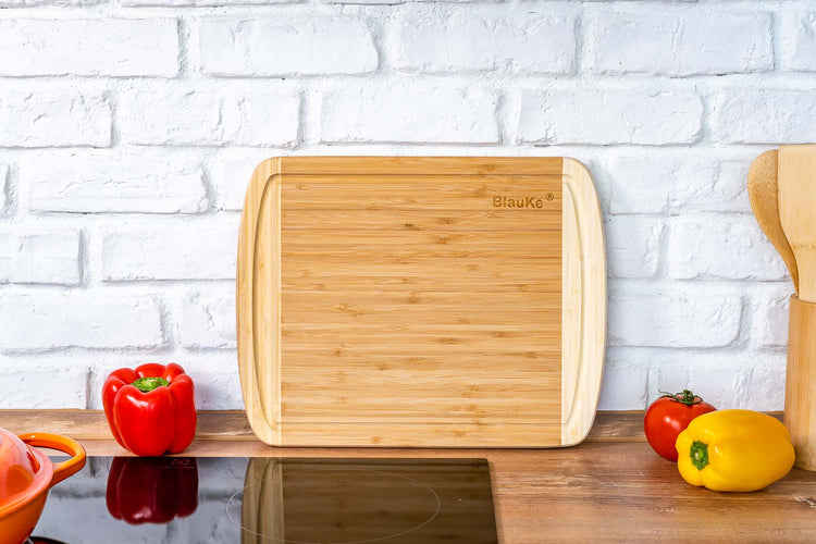 Large Wood Cutting Board for Kitchen 14x11 inch - Bamboo Chopping