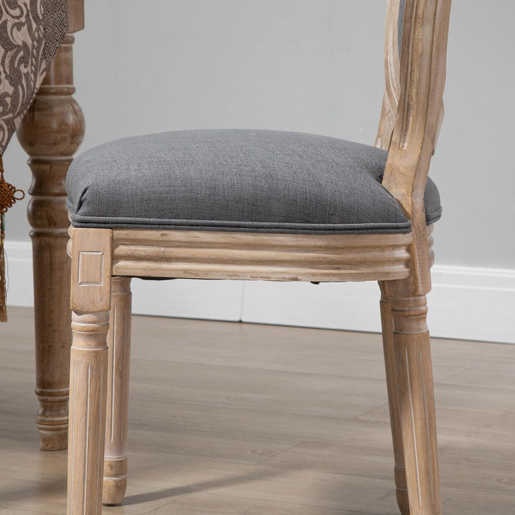 Upholstered Dining Chair Set of 2, French-Style Armless Accent Chairs