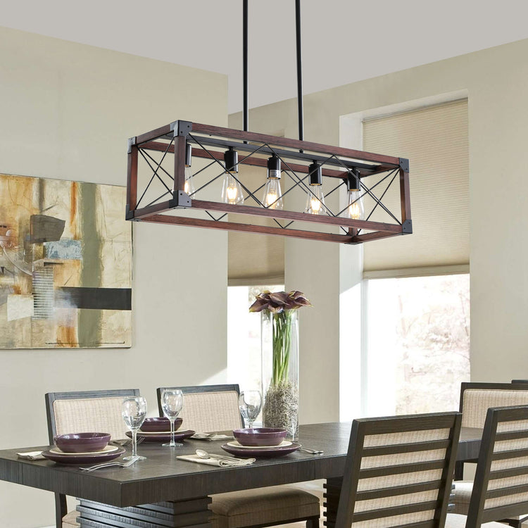 5-Light Retro Farmhouse Chandelier For Kitchen, Living room, Dining