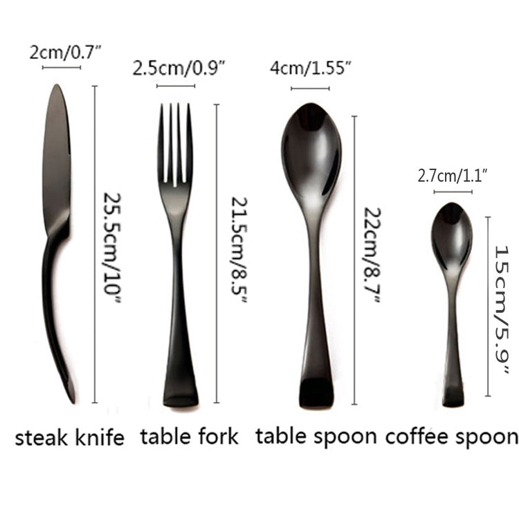 4pcs Stainless Steel Steak Knife Fork Spoon