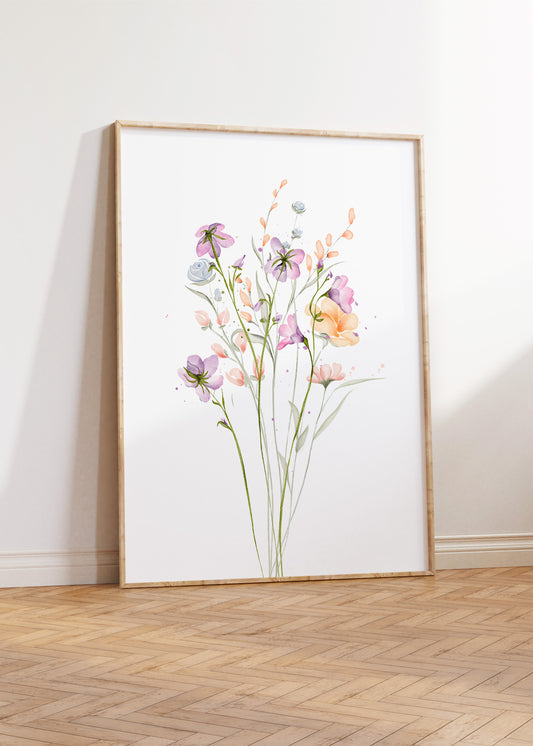 Floral Farmhouse Decor, Simple Cottage Wall Art