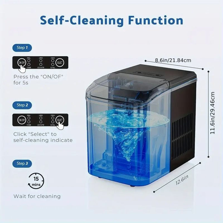 Portable Countertop Ice Maker with Ice Scoop, 9 Bullet Ice in 6 Mins,
