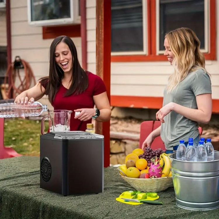 Portable Countertop Ice Maker with Ice Scoop, 9 Bullet Ice in 6 Mins,