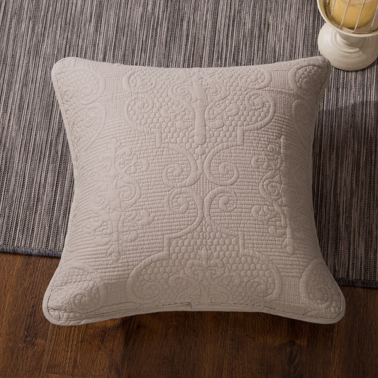 DaDa Bedding Taupe Beige Sand Dollar Floral Cotton Euro Sham 26” x 26”