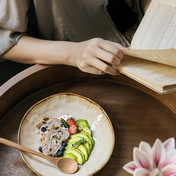 Vintage 2286 cm Irregular Ceramic Salad Plate