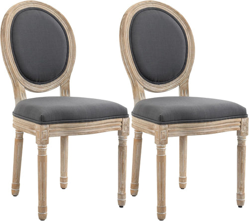 Upholstered Dining Chair Set of 2, French-Style Armless Accent Chairs
