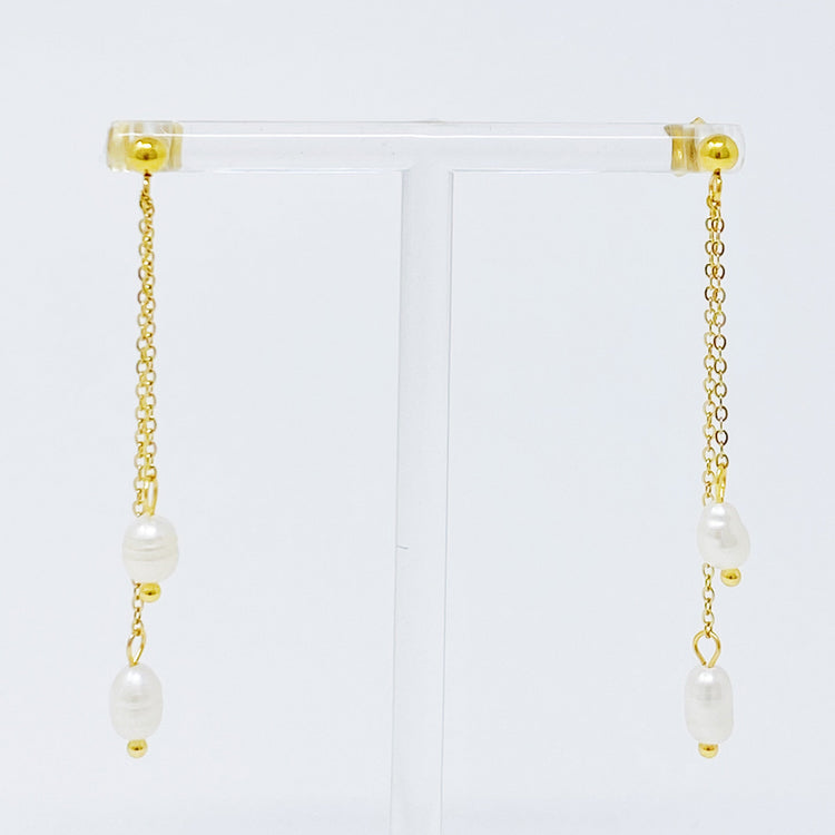 Freshwater Pearls On Dangle Earrings