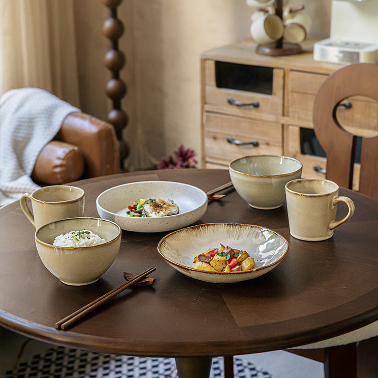 Vintage 2286 cm Irregular Ceramic Salad Plate