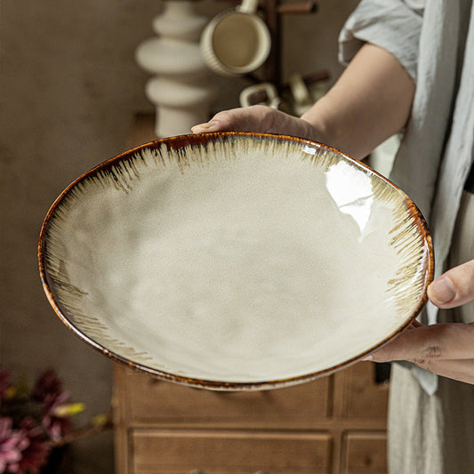 Vintage 2286 cm Irregular Ceramic Salad Plate