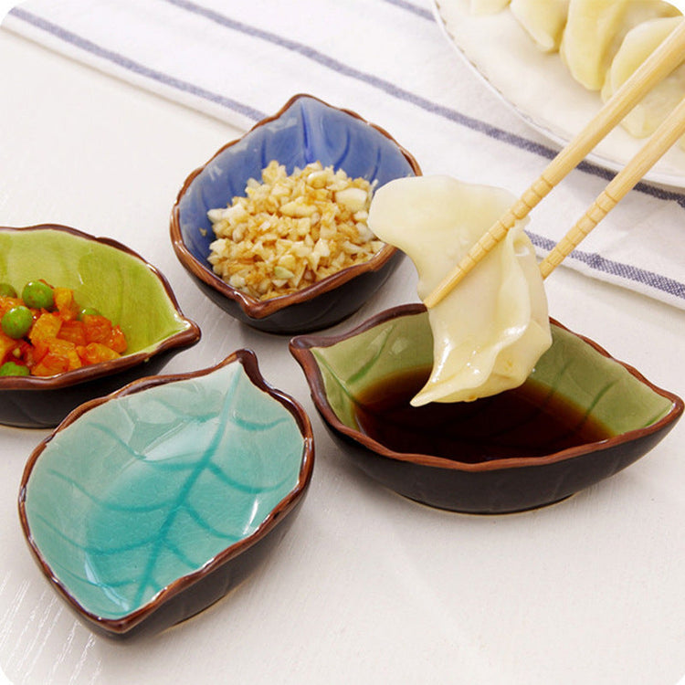 Creative leaf ceramic small dish kitchen tableware sauce vinegar sauce