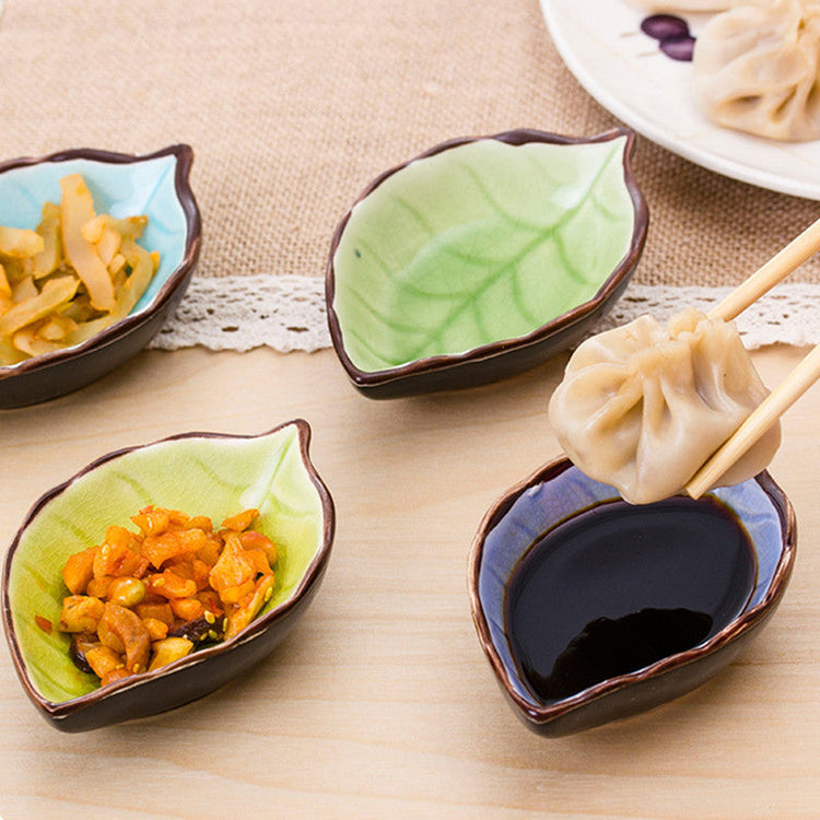 Creative leaf ceramic small dish kitchen tableware sauce vinegar sauce