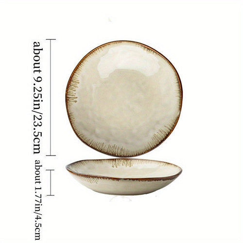 Vintage 2286 cm Irregular Ceramic Salad Plate