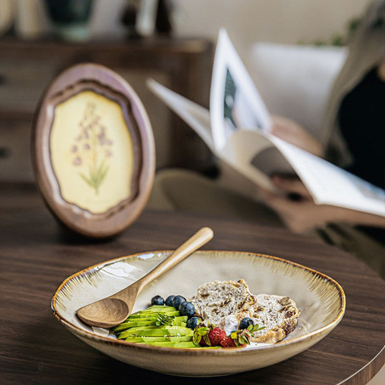 Vintage 2286 cm Irregular Ceramic Salad Plate