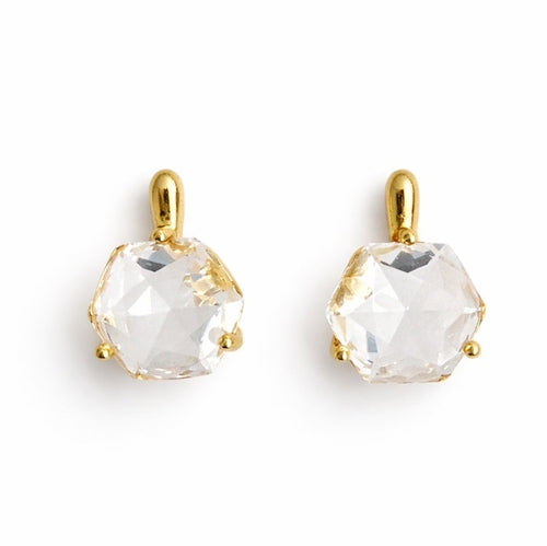 Gilded Prism Drop Earrings – Faceted Stones With A Sculpted Gold