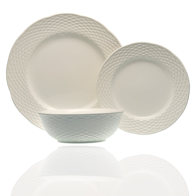 Red Vanilla FC900-018 Nantucket White Dinner Set - 18 Piece
