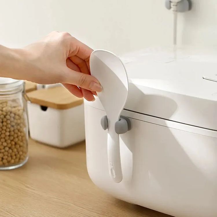 Rice Spoon Holder Silicone Storage Rack, Kitchen Wall-Mounted Cooker