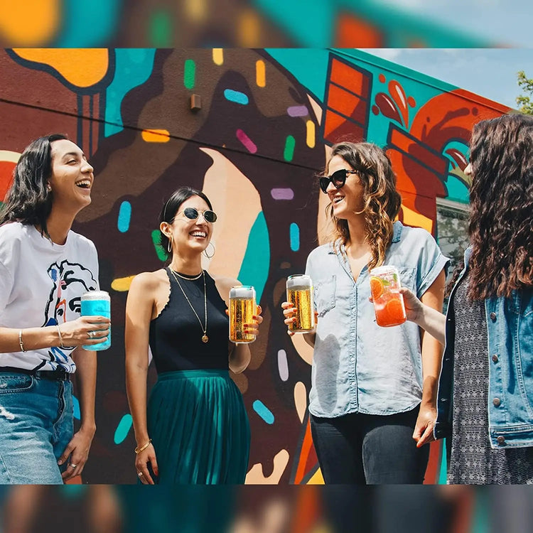 18.6oz 540ML Drinking Glasses Can Shaped Glass Cups with Bamboo Lids