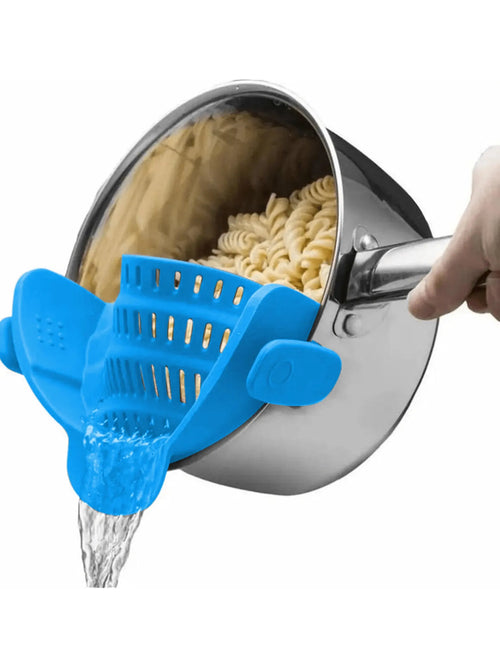 1pc Adjustable Silicone Clip-On Strainer for Pots, Pans, and Bowls -