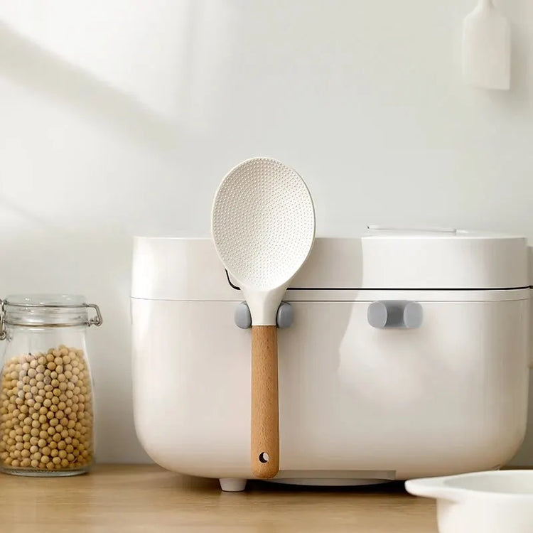 Rice Spoon Holder Silicone Storage Rack, Kitchen Wall-Mounted Cooker