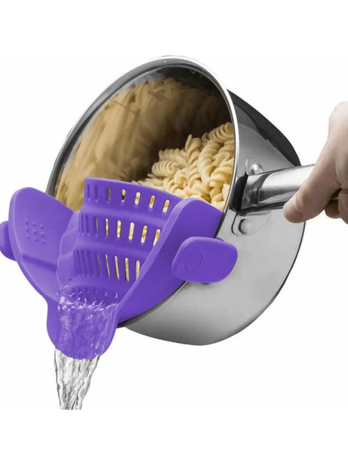 1pc Adjustable Silicone Clip-On Strainer for Pots, Pans, and Bowls -