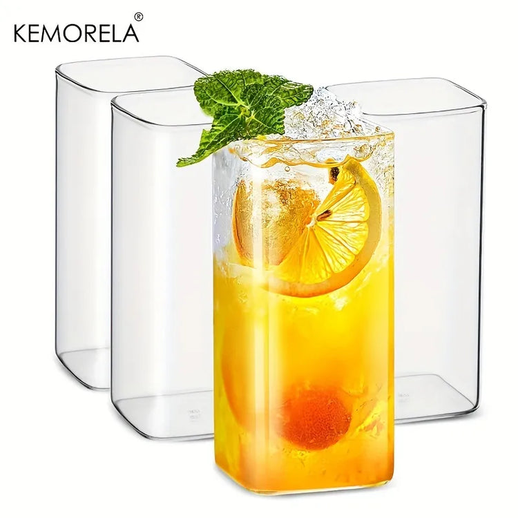 4pcs Drinking Glasses Cups 15oz/19oz Thin Highball Glasses Clear Tall