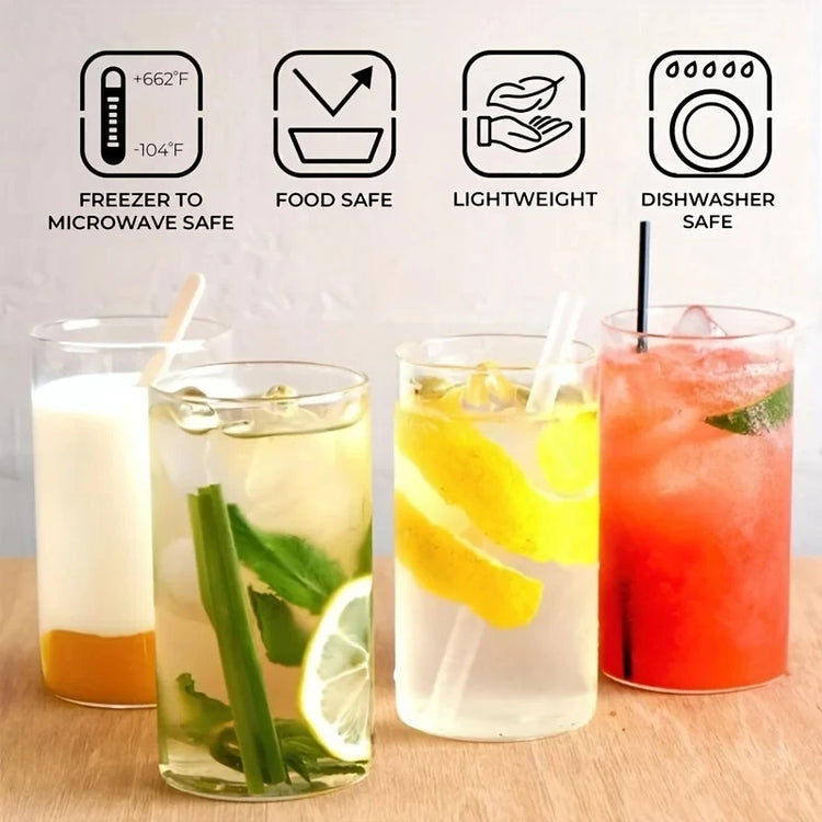 1PCS Creative Thin Highball Glasses Square Glass Transparent Cold