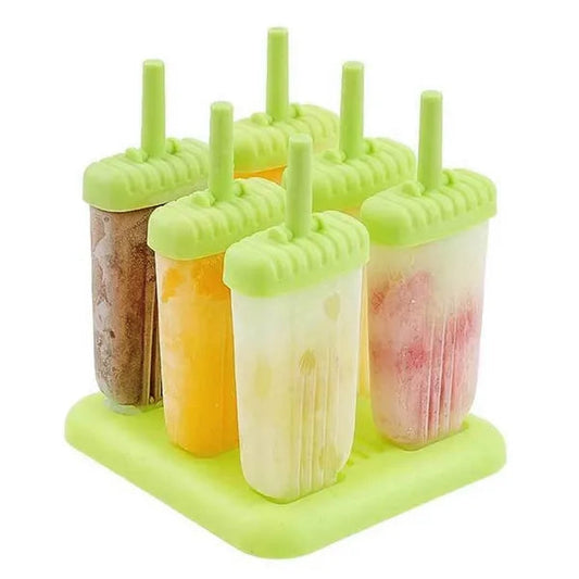 6Pcs Popsicle Molds Reusable Ice Cream DIY Ice Pop Maker Ice Bar Maker